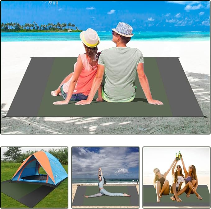 Waterproof Camping Tarp Lightweight Multifunctional Tent Footprint for Camping, Hiking Backpacking, Compact Tent Tarp Ground Sheet Mat for Ground or Under Tent（55.1" x 78.7" | Dark Green）
