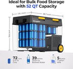 BougeRV 12 Volt Car Refrigerator, CRD2 52 Quart Portable Fridge Freezer with APP Control, -4℉ to 68℉ Dual Zone Compressor Electric Cooler 12/24V DC, 110~240V AC for Overlanding, Camping, RV, Truck