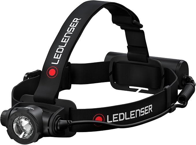 Ledlenser H7R Core Rechargeable Headlamp - Black - 1000 Lumens Boost & 250m Beam Headlamp - IP67 Waterproof Hard Hat Light - Magnetic Charge & Stepless Dimming Flashlight