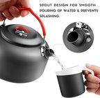 Alocs 1.4L Kettle Teapot, Portable Camping Coffee Pot, Hard-Anodized Aluminum Camping Kettle, Compact Tea Kettle for Stove Top, Outdoor, Hiking, Camping, Picnic and Traveling
