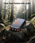 Power-Bank-Solar-Charger 45800mAh Fast Charging with 3 Built-in Cables LED Flashlight Portable External Battery Pack Compatible with All Smartphone, Tablet, Drone, Camera, etc.