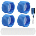 4 Pcs Water Filter Coupling with 20 Pcs Filter Cleaning Gasket with Seal Kit, Compatible 28mm External Threaded Water Filters Standard Plastic Bottles for Hiking/Camping