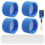 4 Pcs Water Filter Coupling with 20 Pcs Filter Cleaning Gasket with Seal Kit, Compatible 28mm External Threaded Water Filters Standard Plastic Bottles for Hiking/Camping