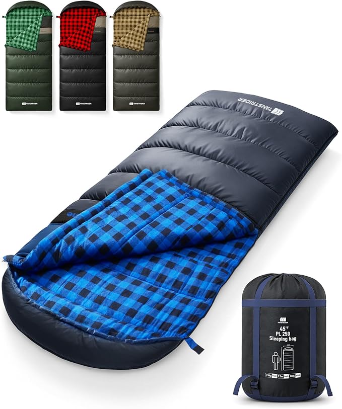 Cotton Flannel XXL Sleeping Bags for Adults Cold Weather Camping Sleeping Bag for Adults Kids Teens with Compression Sack,Camping Gear for Traveling,Hiking,Climbing,Outdoor,Indoor