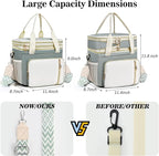 LOKASS Lunch Box & Lunch Bag for Women Men Double Deck,Large Insulated Adult Lunch Box Leakproof Lunchbox Cooler Bag for Work Picnic Beach,（Olive Green16L）