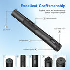 Torch Lighters 6 Inch Refillable Jet Flame Butane Lighters with Visible Fuel Window, Portable Long Lighter for Candle Grill Fireplace Camping BBQ. 2 Pack (Not Prefilled)