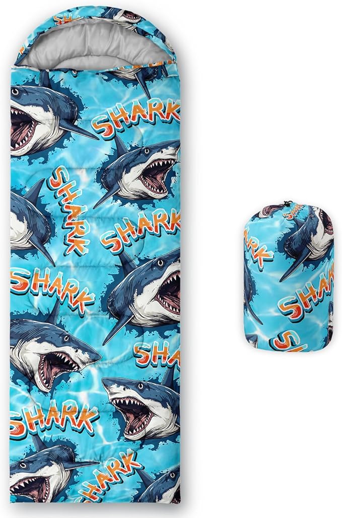 HOSIMA Dear Hunting Pattern Cold Weather Sleeping Bags for Kids Adults,Black Light Weight Waterproof Sleeping Bags for Outdoors Hiking.