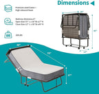 BALUS Folding Bed with Mattress for Adults, 75 ''L X 38''W Rollaway Bed with 5'' Memory Foam Mattress, Portable Foldable Frame with Dustproof Bag & Baffle (Upgrade)