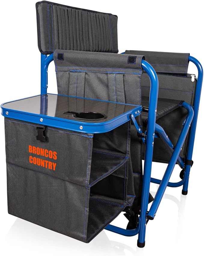 Picnic TIME NFL Unisex-Adult NFL Fusion Camping Chair with Side Table and Soft Cooler, Beach Chair for Adults, Lawn Chair