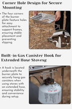 CAMPINGMOON Propane Top Stove Plate Stainless Steel Frame IGT Table Top Gas Burner Windproof Recessed Design for Camping CK-25PG+PG-4 Gas not Included