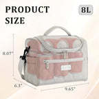 Lunch Bag for Women Insulated,Lightweight Soft Lunch Box with Straps,Reusable Leakproof Lunch Cooler for Work Meal Camping Beach,Grey