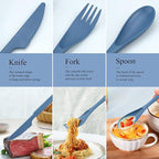 4 Sets Reusable Utensils Set with Case,Travel Utensils Cutlery Set Spoons and Forks Set, Reusable Plastic Utensils for Lunch Box Accessories for Adults, Portable Lunch Utensils Set for Daily