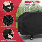 Unicook 28 Inch Griddle Cover for Blackstone and Nexgrill Cooking Station, Heavy Duty Waterproof Flat Top BBQ Grill Cover with Sealed Seam, Includes Support Pole, Black