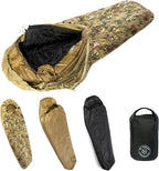 MT Military Modular Sleeping System, 3-Layer, Cold Weather Sleeping Bag, Waterproof Bivy Cover, Vacuum Compression Sack