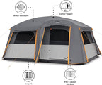 CORE Tent for Family Camping | 10 Person / 11 Person / 12 Person Large Multi Room Cabin Tents for Car Camping & Outdoor Adventures