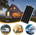 800 Watt Flexible Solar Panel for RV, 2 × 400 Watt 12 Volt Solar Power Panel Kit Photovoltaic Module Monocrystalline Solar Panels for Camping Off Grid Car Battery Charging Boat