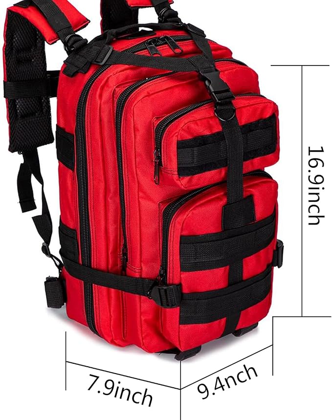 20L First Aid Backpack Trauma First Aid Kit, First Responder Trauma Bag Waterproof Multi-Pocket for Hiking Travel Field Trips Camping(ACU Camouflage)