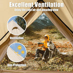 Canvas Bell Tent Yurt Tent 4 Seasons for Camping 100% Cotton Glamping Tents with Stove Jack, Family Camping Outdoor Hunting Party