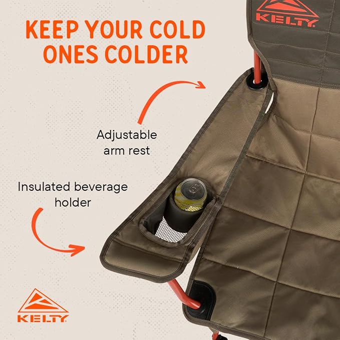 Kelty Essential Camping Chair, Folding Camp Seat for Festivals, Beach Days, Tailgating (Bungee Cord)