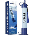 Survival Gear Straw Water Filter - Straw Filter for Healthy Drinking - Survival Water Filter Blocks 99.99% Microplastics, Backpacking Gear for Hiking, Biking & Camping, Survival Straw Water Purifier
