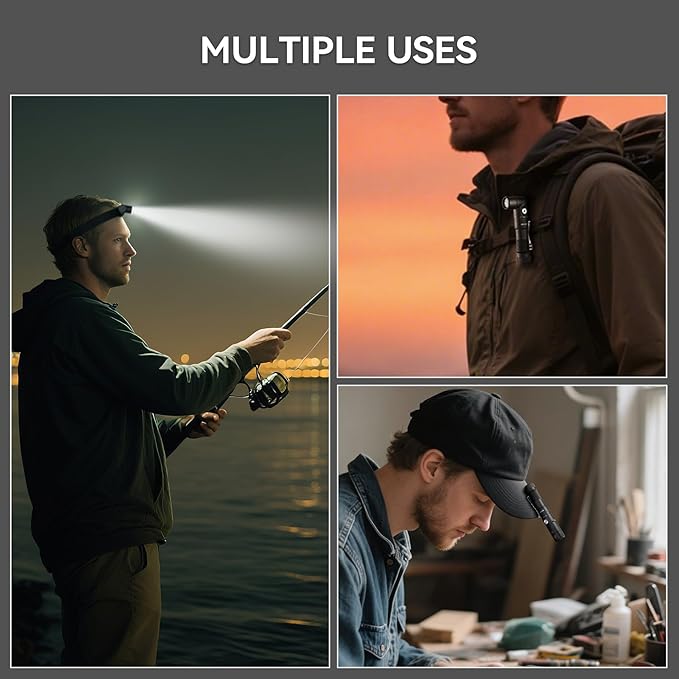 T5 1400 Lumens Rechargeable LED Flashlight, 90 Degree Adjustable Head, EDC Tactical Flashlight,Magnetic AA Pocket Work Light with Red Diffuser & Clip for Camping, Hiking, Emergency