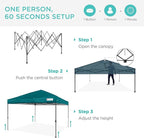 Best Choice Products 12x12ft Pop Up Canopy Tent, Outdoor Shade, 1 Person 1 Minute Set Up, Carry Case, 4 Weight Bags - Cerulean