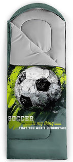 AILONEN Sports Basketball Sleeping Bag for Kids Boys,Warm and Cool Weather,Lightweight,Waterproof Backpacking,3D Galaxy Ball Print Sleeping Bag for Camping