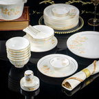 Cups and Saucers Set Nordic Ceramic Tableware Suit Glaze Dish Combination Dishes Suitable for Family Hotel Restaurant 60 Piece