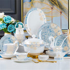 Tableware Set,60 Piece Bone China Tableware Sets Food Bowl Sushi Dishes Ramen Plates Dinner Set Utensils for Accessories