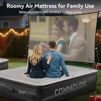 COMMOUDS Twin Air Mattress with Built-in Battery Powered Removable Pump, 18" High Inflatable Mattress, Portable Blow up Mattress, Air Bed for Camping, Home and Guest