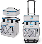 TOURIT 75 Can Insulated Rolling Cooler, Detachable Double Deck Beach Cooler with Wheels, Collapsible Soft Sided Cooler Bag for Beach, Camping, Picnic, Travel, Shopping