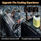 HIKEAMN Camping Stove Windscreen - Outdoor Folding Gas Stove Windshield,Camping Wind Blocker,Cooker WindScreen with a Storage Bag for Camping,Hiking,Picnic,Cooking (Black)