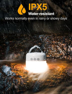 LED Camping Lantern Rechargeable 1000LM, Up to 300H Running Time Camping Tent Light, 6700mAh Emergency Light for Hurricane, Power Outages, Home, Hiking, Water-Resistant