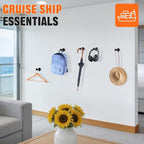 E BAVITE Magnetic Hooks 8 PCS 150lb Magnet Hook Cruise Cabins Essentials Heavy Duty Wreath Hanger Strong Magnets for Classroom Whiteboard Wreath Coat Grill Hanging Garage Cruise Ship Camping (Black)
