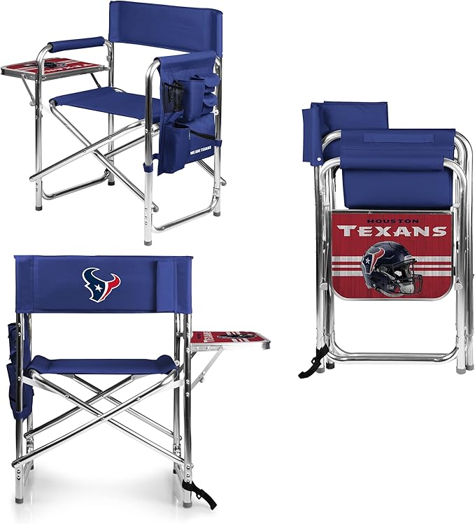 Picnic TIME NFL Unisex-Adult NFL Sports Chair with Side Table, Beach Chair, Camp Chair for Adults