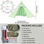 DANCHEL OUTDOOR Backpacking Hot Tent with Stove Jack, 4 Season Lightweight Tipi Tent for 2/4/6 Person Winter Camping Hunting, 10.5FT-16.4FT