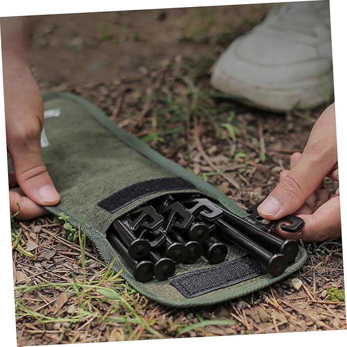 POPETPOP Ultralight Backpacking Tools Bag Tent Nail Storage Pouch Camping Accessories Oxford Tent Pegs Container