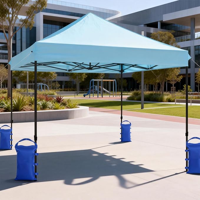 Sand Bags for Canopy Legs Empty Sandbags for Weight, Canopy Tent Weights Set of 4 Heavy Duty 1680D Pop Up Tent Weights Bags (Blue, 120LBS)