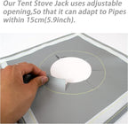 FLASLD Tent Stove Jack with 4-6inch Expandable Hole, Fireproof Camping Stove Jack Kit for Canvas Tent