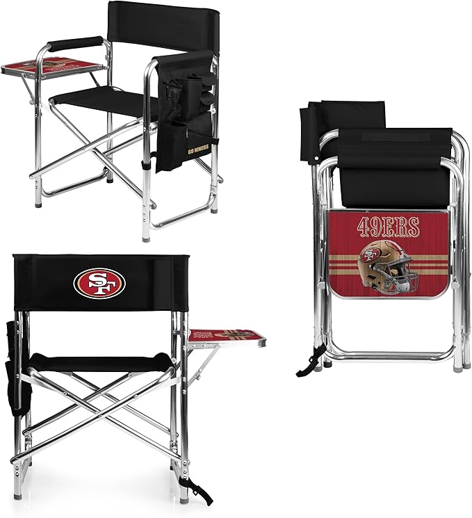 Picnic TIME NFL Unisex-Adult NFL Sports Chair with Side Table, Beach Chair, Camp Chair for Adults