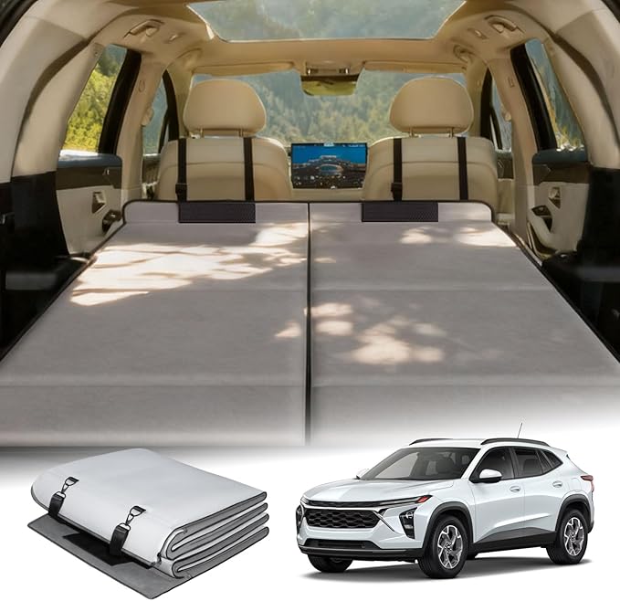 Car Bed for Chevrolet Trax, Foldable Non-Inflatable Memory Foam Camping Mattress, Thickened Portable SUV Trunk Sleeping Pad, Air Mattress Upgrade for Camping & Travel Essentials, With Storage Bag