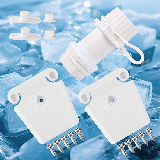Cooler Repair Kit for Igloo 50-165 Quart Ice Chest, Drain Plug Latch Posts Screws Replacement Parts Set Cooler Accessories for Repair and Maintenance