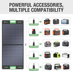 EBL 100W Portable Solar Panel, 18V Foldable Solar Charger for Power Station, Waterproof IP65 High-Efficiency Battery Charger for Outdoor Camping RV Trip Offgrid Living