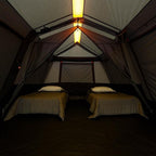 CORE 10 Person Instant Cabin Tent with LED Lights | Lighted Pop Up Camping Tent with Easy 2 Minute Camp Setup | Portable Large Family Cabin Multi Room Tents for Camping
