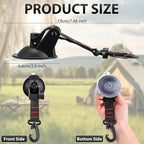 Maitys Heavy Duty Suction Cups with Hooks Tie Down Strong Suction Cup Anchor Car Camping Accessories Vacuum Outdoor Hanging Hooks for Car Boat Awning Camping Tent Trap