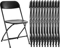 DUMOS Folding Chairs Sets of 12, 330lbs Capacity Plastic Stackable Home Office Chair, Portable Fold Up for Indoor Outdoor, Patio, Camping, Garden, Party (Black)