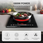 Single Burner Electric Cooktop, 110V1800W Electric Stove, LED Display with Touch Control, 11 Power Levels, Child Safety Lock and Timer, Overheat Protection.