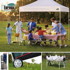 Eurmax USA 8'x8' Pop Up Canopy Tent Commercial Instant Canopies with Heavy Duty Roller Bag,Bonus 4 Sand Weights Bags (Turquoise)
