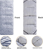 Folding Camping Cot Pad - Portable & Comfortable Outdoor Sleeping Mat with Elastic Strap, Lightweight Waterproof Bottom Mattress Pad