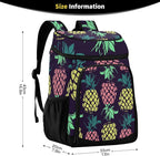 Tropical Pineapples Fruits Cooler Backpack Insulated Leak Proof Beach Cooler Bag Soft Lunch Picnic Hiking Camping Backpack Cooler